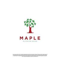 simple maple tree logo design on isolated background vector