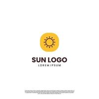 simple minimalist sun logo design modern concept vector