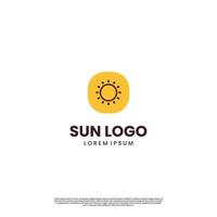 simple minimalist sun logo design modern concept vector