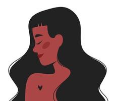 Portrait of a beautiful woman in profile vector
