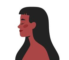 retrato de una bella mujer de perfil vector