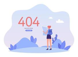 404 error concept for landing page vector