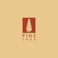 pine Tree Silhouette Picture Wall Frame landscape logo design retro vintage vector