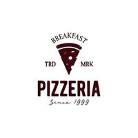 pizza logo design retro hipster vintage, slice pizza logo rustic vector