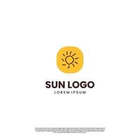 diseño de logotipo de sol dibujado a mano de dibujos animados simples sobre fondo aislado vector