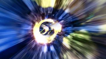 ciclo di tunnel d'oro blu flash ipnotico astratto
