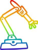 rainbow gradient line drawing cartoon robot hand vector