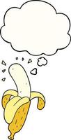 cartoon banana and thought bubble vector
