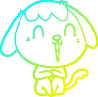 cold gradient line drawing cute cartoon dog vector
