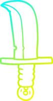 cold gradient line drawing cartoon dagger vector