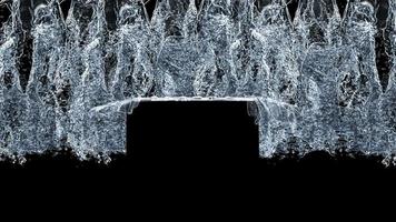 waterval in een lus geïsoleerd op zwarte achtergrond video