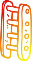 warm gradient line drawing cartoon tall ladder vector