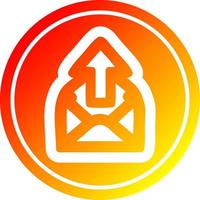 send email circular in hot gradient spectrum vector