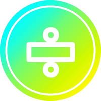 division sign circular in cold gradient spectrum vector
