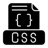 icono de glifo de archivo css vector