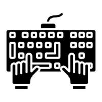 Typing on Keyboard Glyph Icon vector