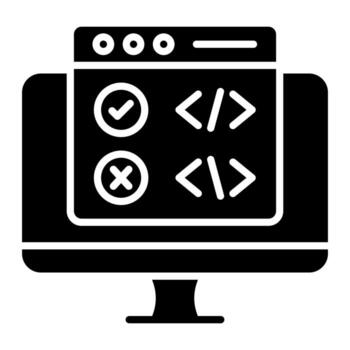 Code Correction Glyph Icon vector