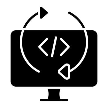 Programming Cycle Glyph Icon vector