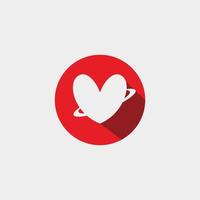 love heart ring icon in red circle sign logo concept vector