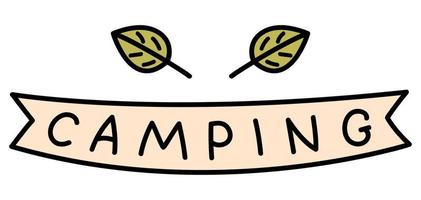 icono de camping de signo de dibujos animados. ilustración vectorial aislada. campamento de verano. vector