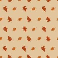 Seamless autumn pattern with leaves. Vector cozy print for textiles. Botanical hand drawn background.