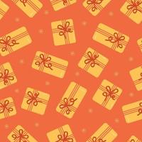 Seamless Christmas pattern with gift boxes vector