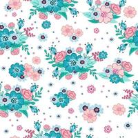 Decorative abstract flowers print seamless floral pattern vector