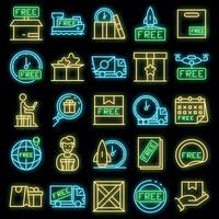 Free shipping icons set vector neon