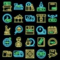 envío gratis iconos conjunto vector neón