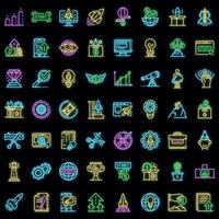 conjunto de iconos de inicio neón vectorial vector