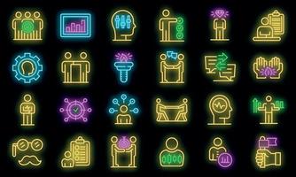 Personal traits icons set vector neon