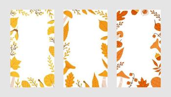 Autumn colors flat design leaves vector background fall illustration
