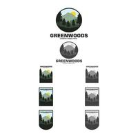 Green Woods logo design vector