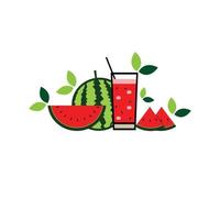 Watermelon juice illustration vector