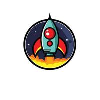 rocket launching illustration vector