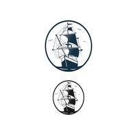 Ilustración de vector de logotipo de barco