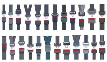 Seat belts icons set cartoon vector. Safety drive vector