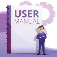 User guide concept background, cartoon style vector