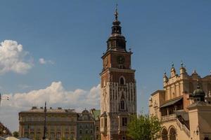 Town hall tower on main square of Krakow photo