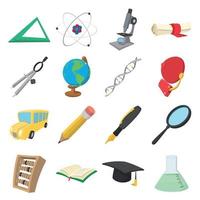 Education cartoon icons vector