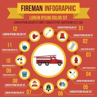 elementos infográficos de extinción de incendios, estilo plano vector