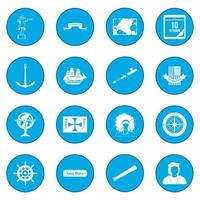 Happy Columbus Day icon blue vector