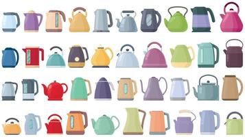 Kettle icons set cartoon vector. Water appliance vector