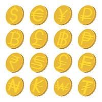 Currency icons set, cartoon style
