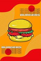 fast food burger promotion background vector