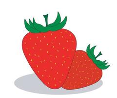 illustration bright juicy red strawberries vector