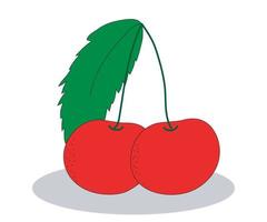 bright red ripe cherry vector