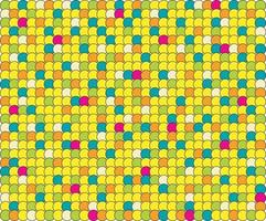 mosaico amarillo brillante de círculos caóticos vector