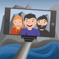 Selfie concept background, cartoon style vector