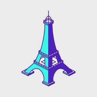 ilustración de icono de vector isométrico de torre eiffel